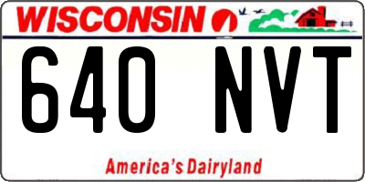 WI license plate 640NVT