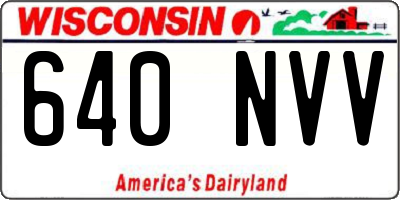 WI license plate 640NVV