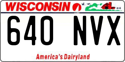 WI license plate 640NVX