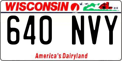 WI license plate 640NVY