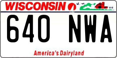 WI license plate 640NWA
