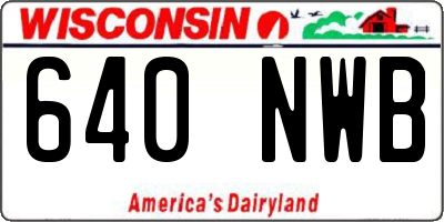 WI license plate 640NWB