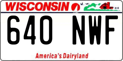 WI license plate 640NWF