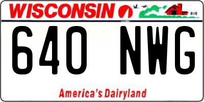 WI license plate 640NWG