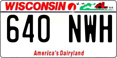 WI license plate 640NWH