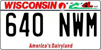 WI license plate 640NWM