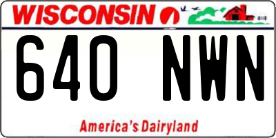 WI license plate 640NWN