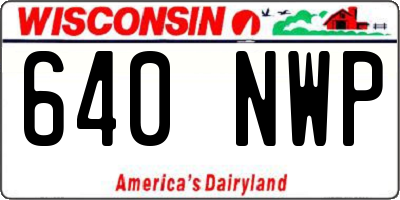 WI license plate 640NWP
