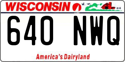 WI license plate 640NWQ