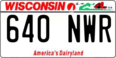 WI license plate 640NWR