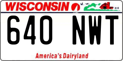 WI license plate 640NWT