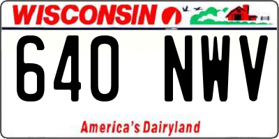 WI license plate 640NWV