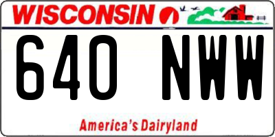 WI license plate 640NWW