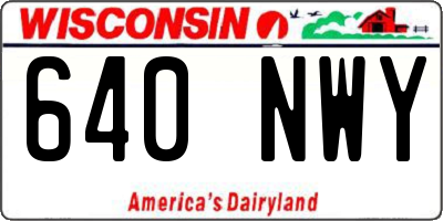 WI license plate 640NWY