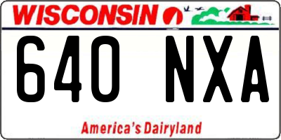 WI license plate 640NXA