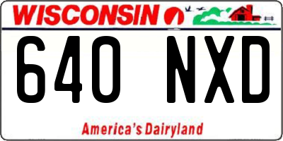 WI license plate 640NXD