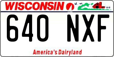 WI license plate 640NXF