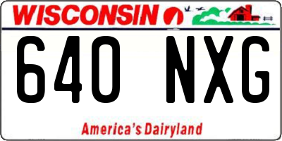 WI license plate 640NXG