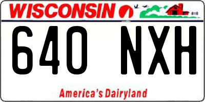 WI license plate 640NXH