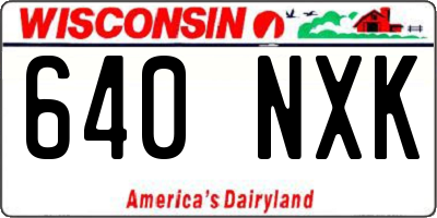 WI license plate 640NXK