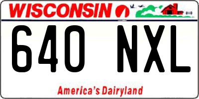 WI license plate 640NXL