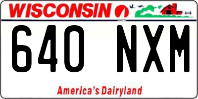 WI license plate 640NXM