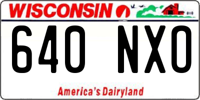 WI license plate 640NXO