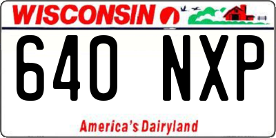 WI license plate 640NXP