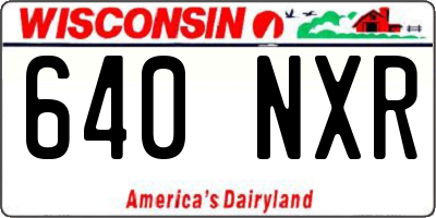 WI license plate 640NXR