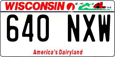 WI license plate 640NXW