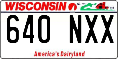 WI license plate 640NXX