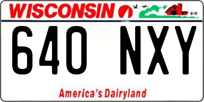 WI license plate 640NXY