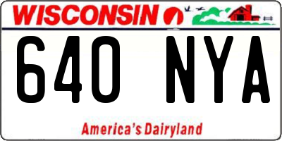 WI license plate 640NYA