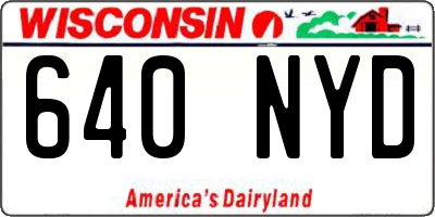 WI license plate 640NYD