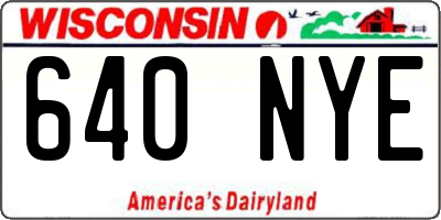 WI license plate 640NYE