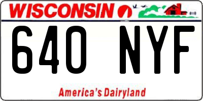WI license plate 640NYF