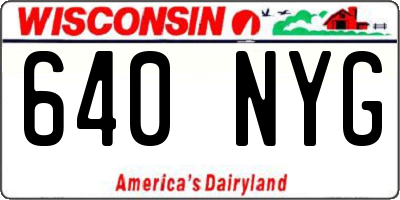 WI license plate 640NYG