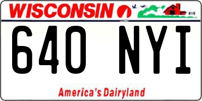 WI license plate 640NYI