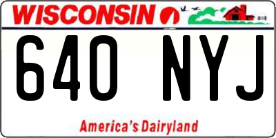 WI license plate 640NYJ