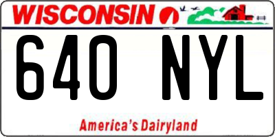 WI license plate 640NYL