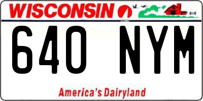 WI license plate 640NYM