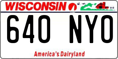 WI license plate 640NYO