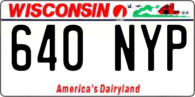 WI license plate 640NYP