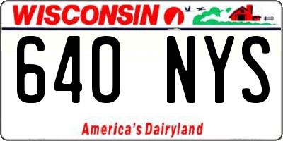 WI license plate 640NYS