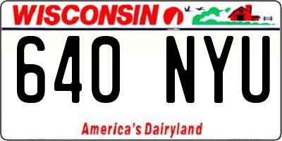 WI license plate 640NYU