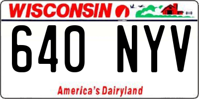 WI license plate 640NYV