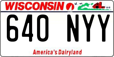 WI license plate 640NYY