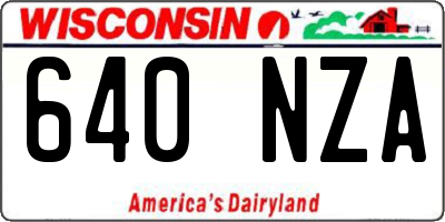 WI license plate 640NZA
