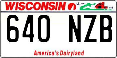 WI license plate 640NZB