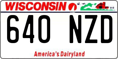 WI license plate 640NZD